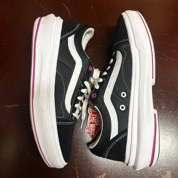 Vans Mens Black Old Skool 721356 Lace Up Low Top Skate Sneaker Size US 10.5 - Picture 3 of 6